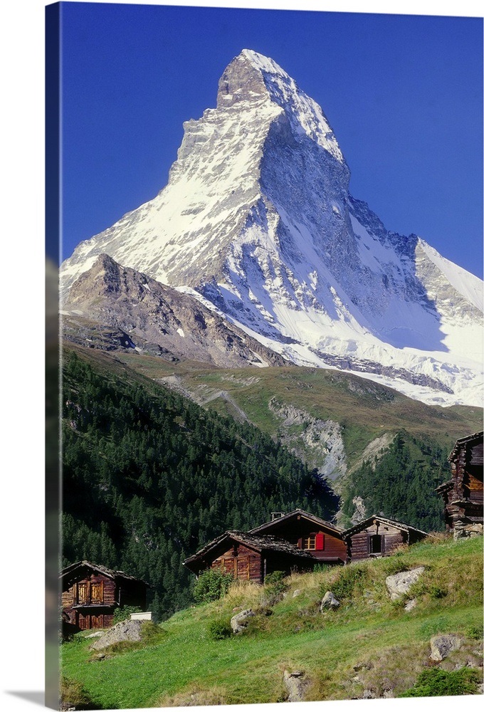 Switzerland, Zermatt, Matterhorn and Winkelmatten village Wall Art