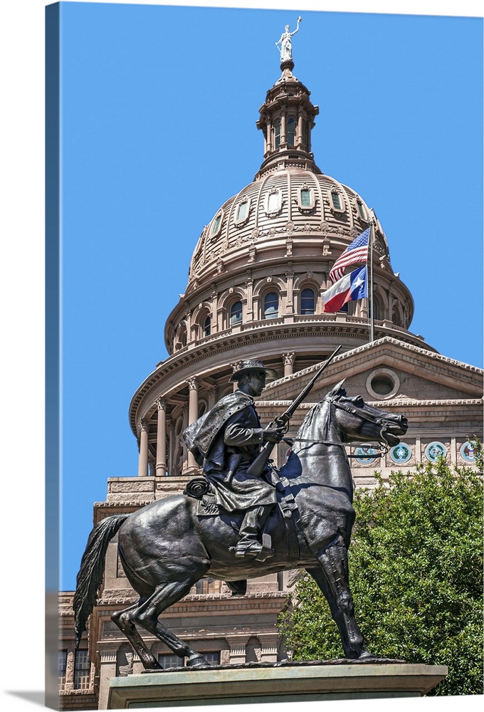 Texas, Austin, Terry's Texas Rangers statue in front of Capital