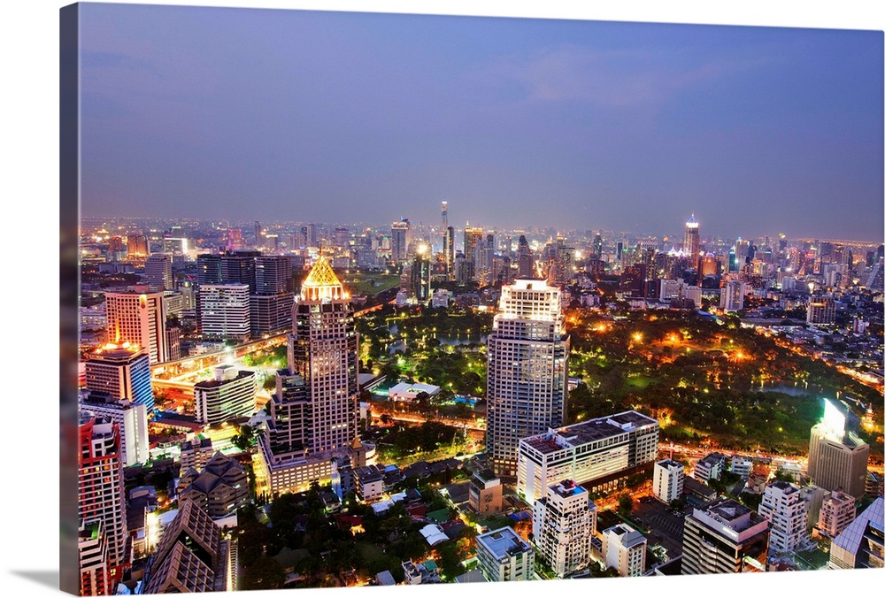 Thailand, Thailand Central, Bangkok, Cityscape and Sukhumvit district from Vertigo Grill and Moon Bar.