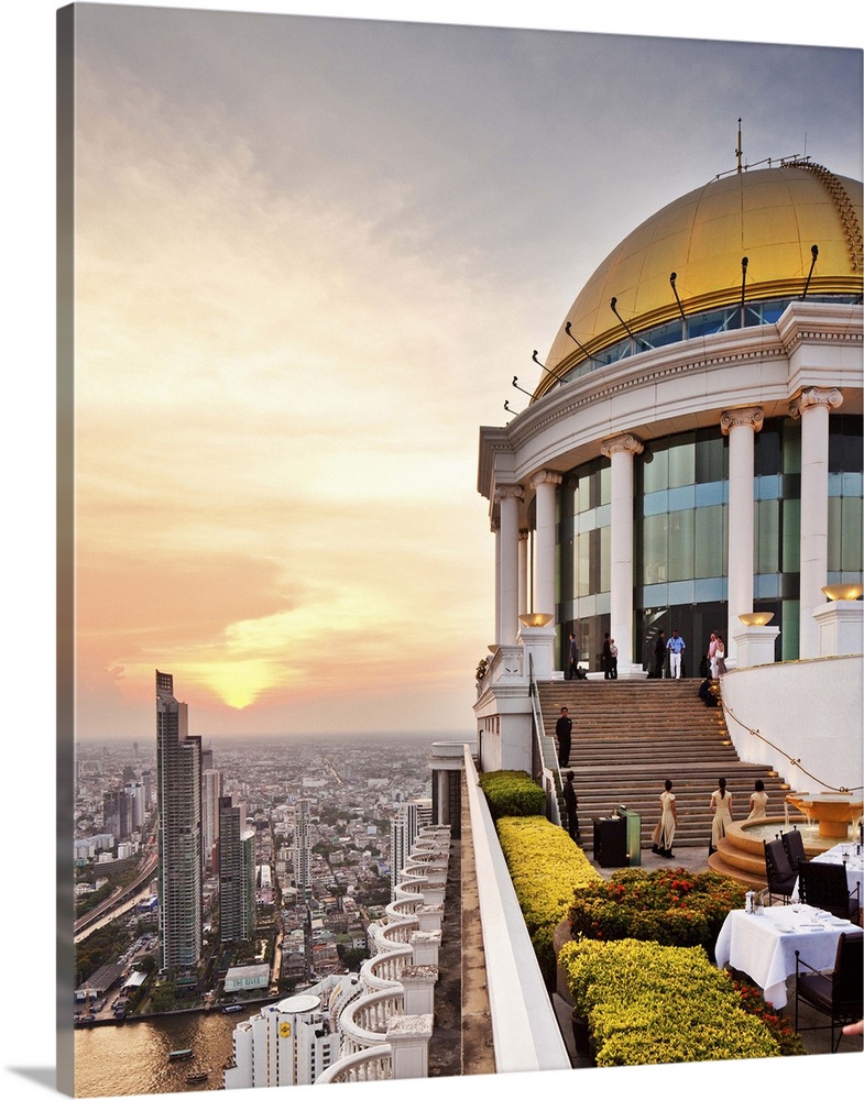 Thailand, Thailand Central, Bangkok, Panoramic city view from Sky Bar at The Dome.
