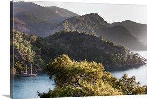 Turkey, Aegean Region, Mugla Ili, Mugla province, Fethiye, Ship on the water image thumbnail
