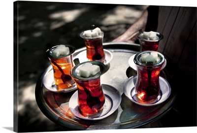 Turkey, Eastern Anatolia, Nemrut Dag, Turkish Tea
