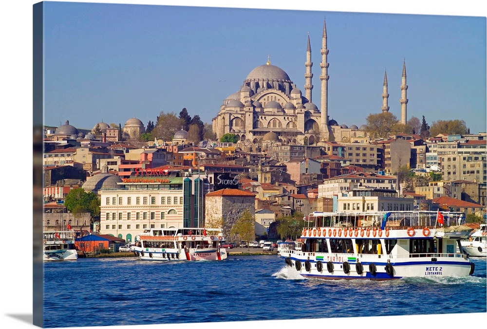 Turkey, Marmara, Istanbul, Golden Horn and Suleymaniye Mosque (Suleymaniye Cami)