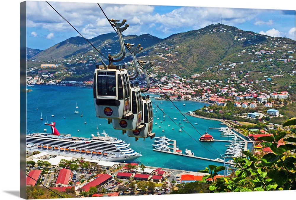 U.S. Virgin Islands, St. Thomas, Tram, View from The Paradise Point Skyride