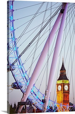 UK, England, British Isles, London, City Of Westminster, Big Ben, London Eye