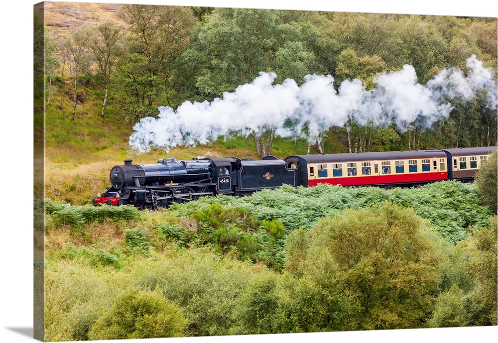 UK, England, Great Britain, North York Moors National Park, North Yorkshire, Goathland, A steam locomotive 45428 Eric Trea...