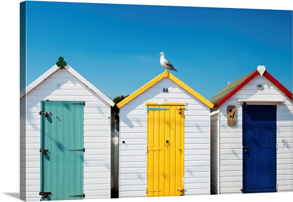 UK, England, Great Britain, Devon, Paignton, beach huts.