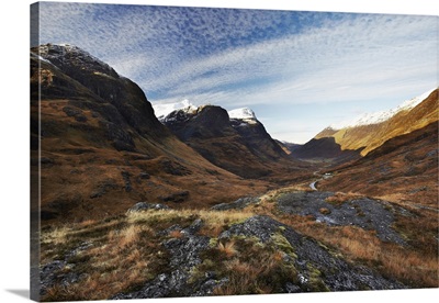 UK, Scotland, Glencoe, Great Britain, The Three Sisters on the Pass of Glencoe, Lochaber