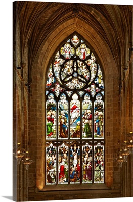UK, Scotland, Great Britain, Edinburgh, Stained Glass Window In Saint Giles Cathedral