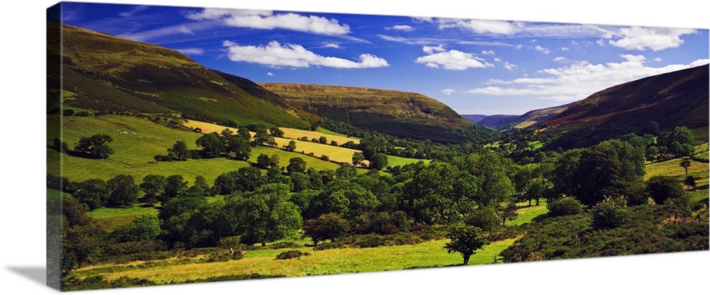 United Kingdom, UK, Wales, Vale of Ewyas, View of the beautiful Vale of Ewyas, in the Brecon Beacons National Park of Wales