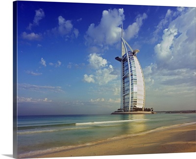 United Arab Emirates, Dubai, Dubai City, Burj Al Arab Hotel and Jumeirah Beach