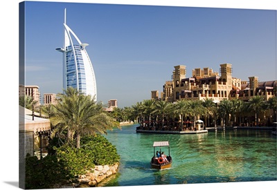 United Arab Emirates, Dubai, Dubai City, Burj Al Arab Hotel, view from Souk Madinat