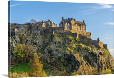 United Kingdom, Scotland, Edinburgh, Castle Seen From Princes Street Gardens