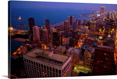 United States, Illinois, Chicago, View of the city from Hancock Observatory