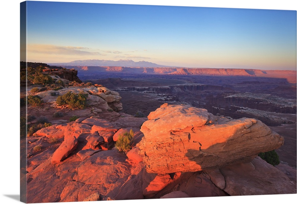 United States, Utah, Canyonlands National Park, Grand View overlook at sunset