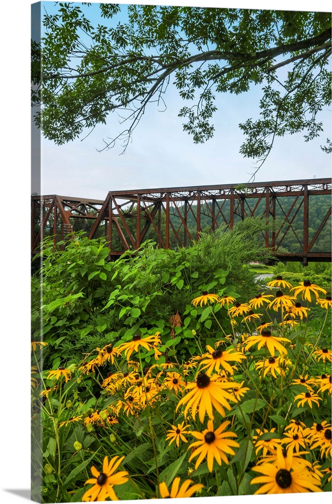 Upper Delaware Scenic Byway, Bridge over the Delaware River in Hancock New York, located at the bottom of the Catskills.