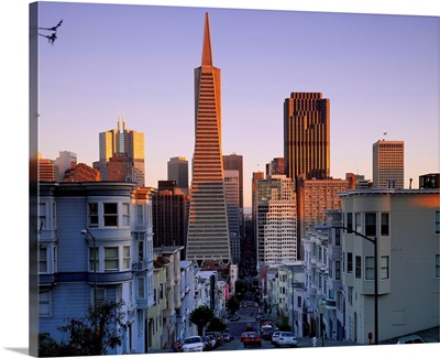 US, California, San Francisco, Downtown, skyline and Transamerica Pyramid