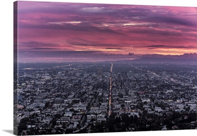 USA, California, Los Angeles From The Griffith Observatory At Sunset