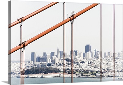 USA, California, San Francisco, City skyline from the Golden Gate Bridge