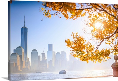 USA, New York City, Manhattan, Lower Manhattan, Freedom Tower At Sunrise
