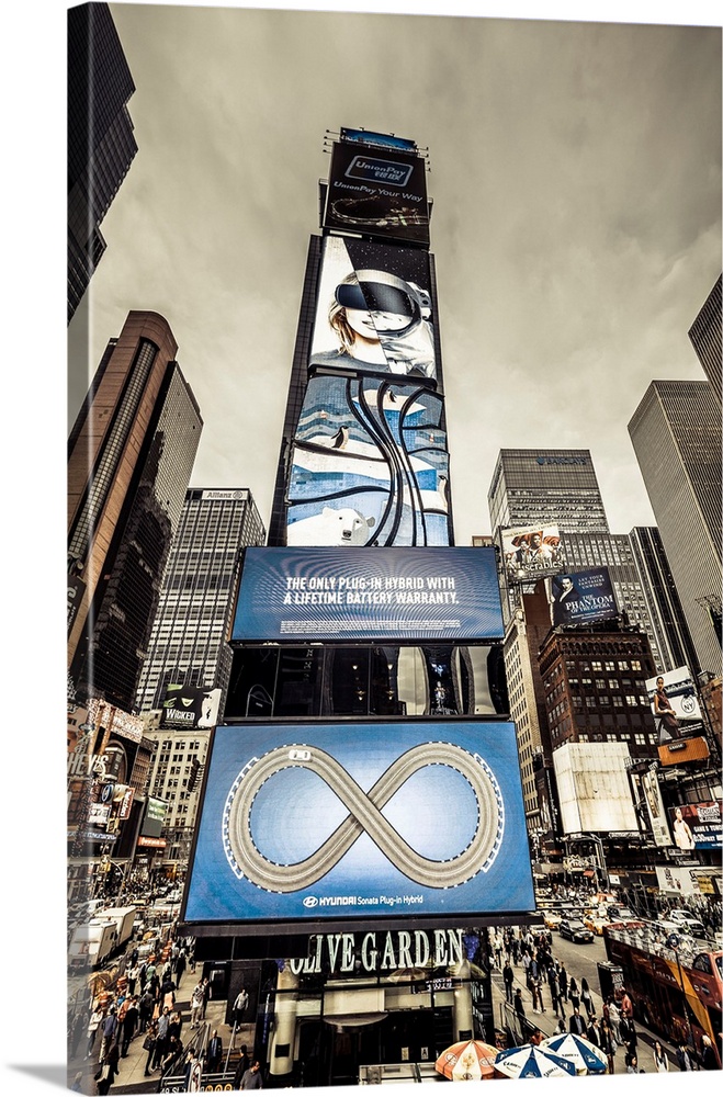 USA, New York City, Times Square, Digital billboards.