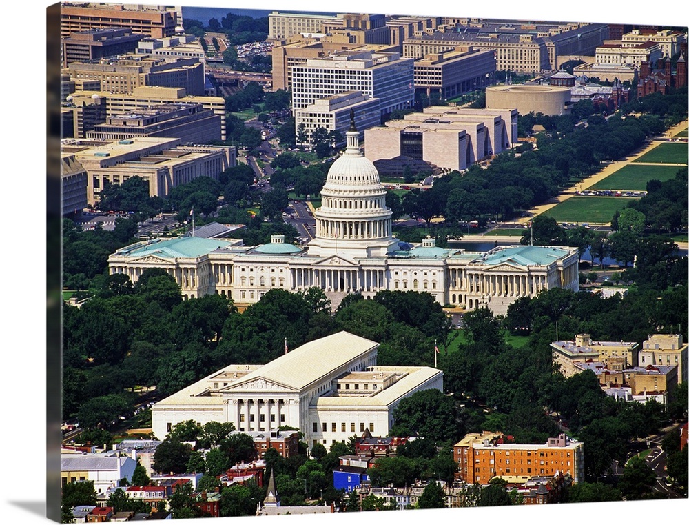 United States, USA, District of Columbia, Washington, Aerial view near the Capitol