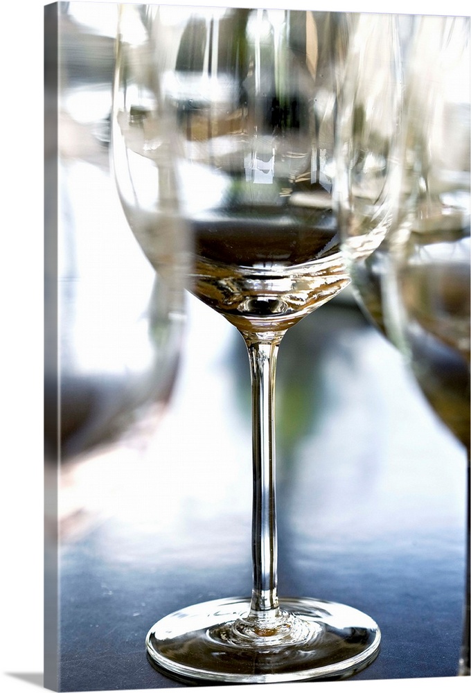 Analytical Wine Tasting Champagne Glasses | Large Metal Wall Art Print | Great Big Canvas