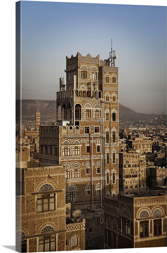 Yemen, North Yemen, Sanaa, Tower House, typical Yemeni architecture