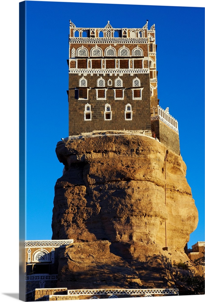Yemen, North Yemen, Sanaa, Wadi Dhar, Rock palace (Dar Al Hajar)