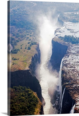 Zambia, Livingstone, Victoria Falls National Park, View over Victoria Falls