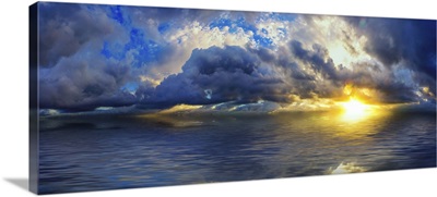 Amazing Blue Cloudscape Panoramic Sunset