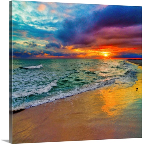 Colorful Seascape-Swirling Multi Color Sunset