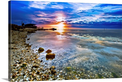Many Shells On Beach Sunrise Transparent Sea