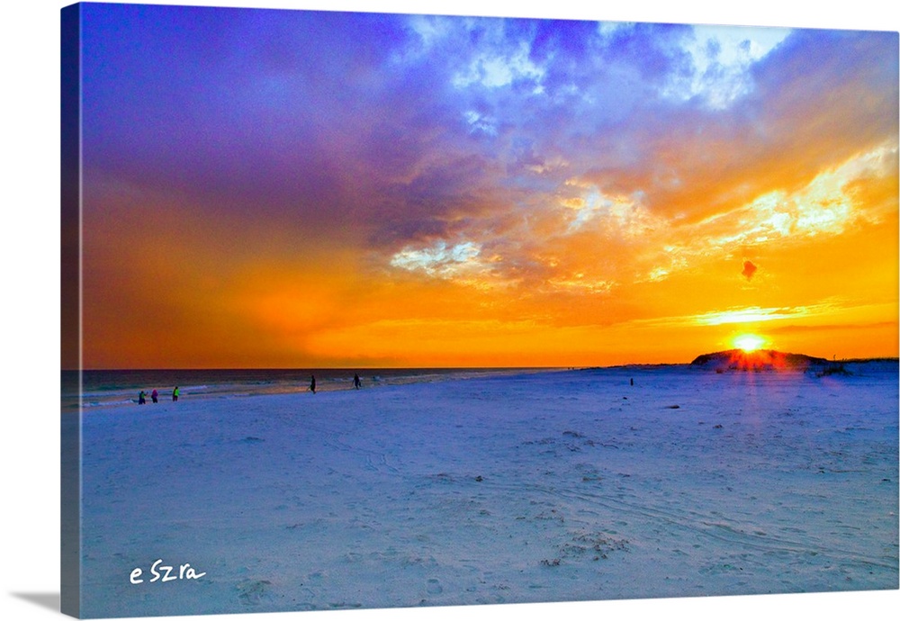 A burning sunrise on Pensacola Beach National Seashore.