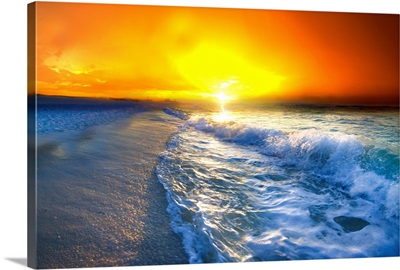 Red Gold Sunrise Seascape Landscape Photography