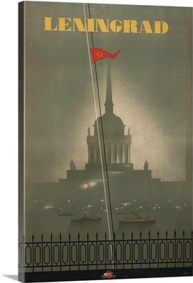 1950's travel poster for Leningrad