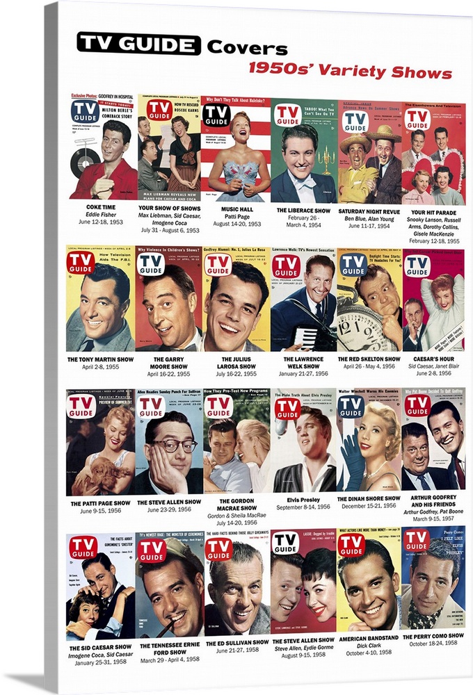 1950s' Variety Shows, TV Guide Covers Poster, 2020. TV Guide.