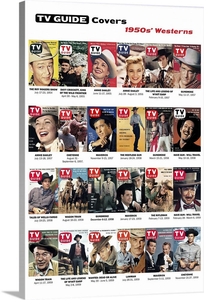 1950s' Westerns, TV Guide Covers Poster, 2020. TV Guide.