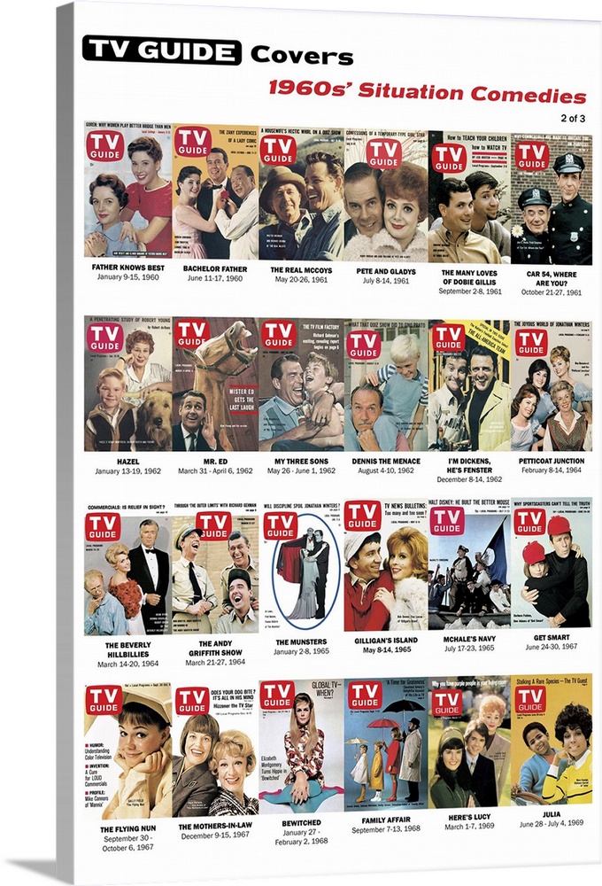 1960s' Situation Comedies, TV Guide Covers Poster, 2020. TV Guide.