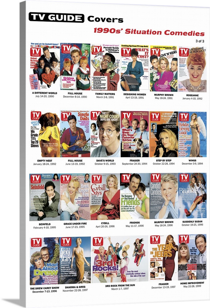 1990s' Situation Comedies #3 of 3, TV Guide Covers Poster, 2020. TV Guide.