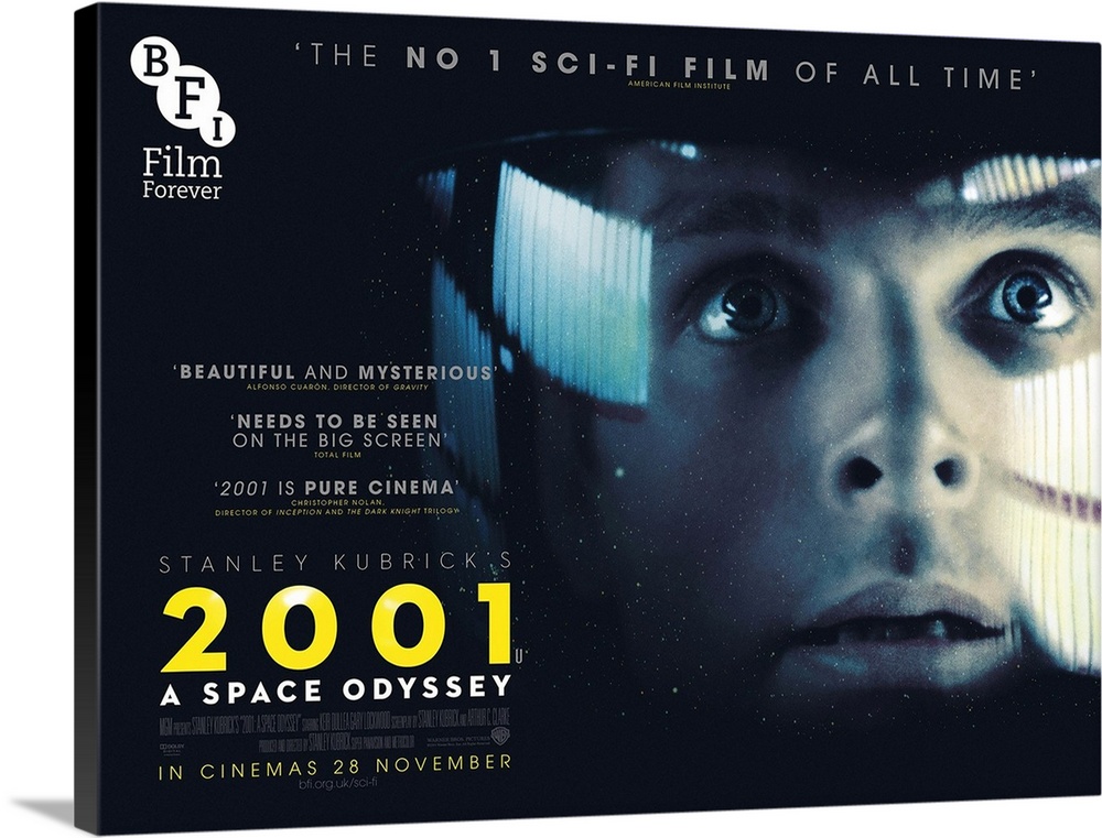 2001: A SPACE ODYSSEY, British poster for 2014 UK re-release, Keir Dullea, 1968.