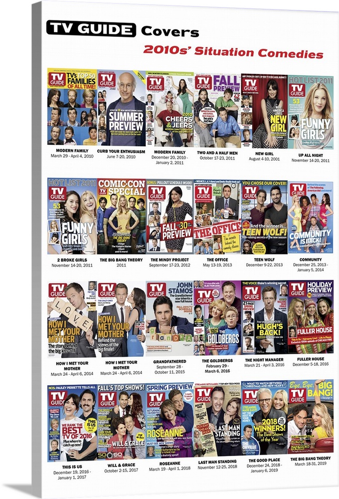 2010s' Situation Comedies, TV Guide Covers Poster, 2020. TV Guide.