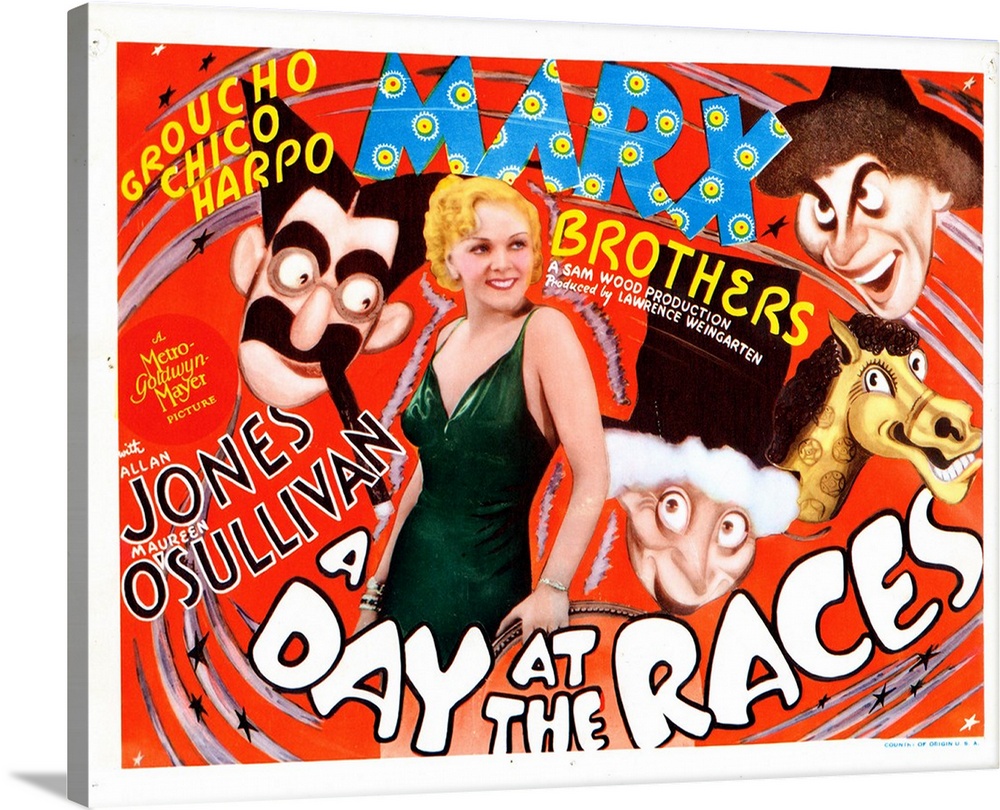 A Day At The Races, Poster Art, The Marx Brothers, Esther Muir, 1937.