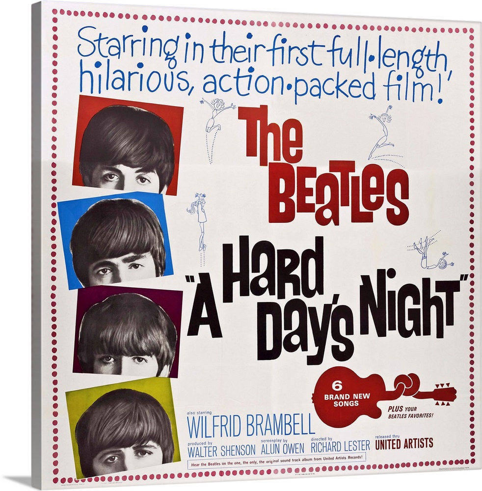 A Hard Day's Night, The Beatles-Left From Top: Paul Mccartney, John Lennon, George Harrison, Ringo Starr, 1964.