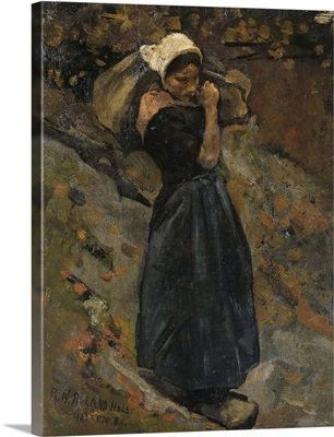 A Peasant Woman Carrying a Sack, 1889. Dutch painting, oil on canvas