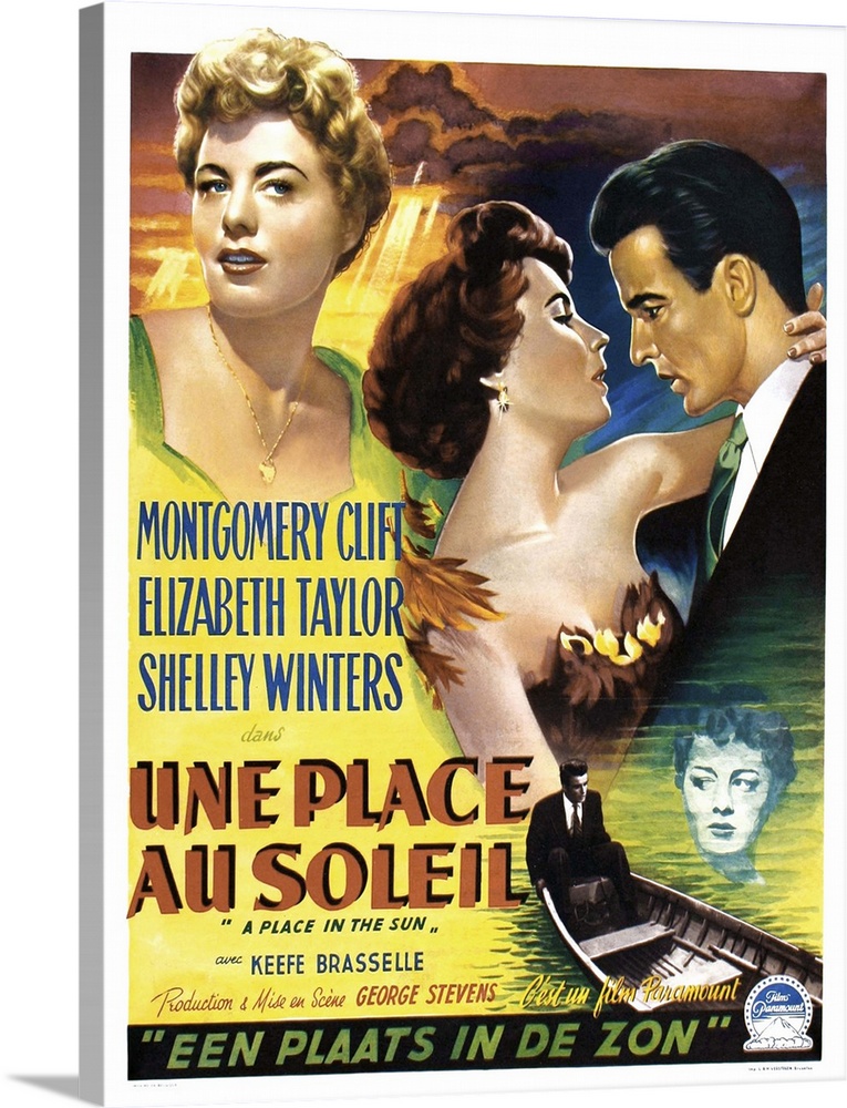 A Place In The Sun, (aka Une Place Au Soleil), Top From Left: Shelley Winters, Elizabeth Taylor, Montgomery Clift, Bottom:...
