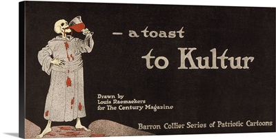 A toast to Kultur, Poster depicting a skeleton drinking blood