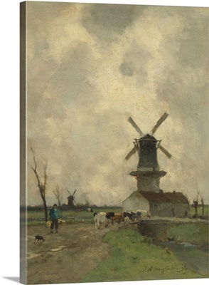 A Windmill, by Johan Hendrik Weissenbruch, c. 1870-1903