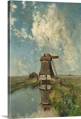 A Windmill on a Polder Waterway, known as "In the Month of July", by Paul Gabriel