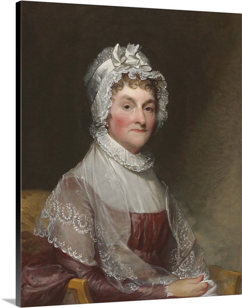Abigail Smith Adams, by Gilbert Stuart, c. 1800-15, American painting, oil on canvas. First Lady Abigail Adams sat for thi...